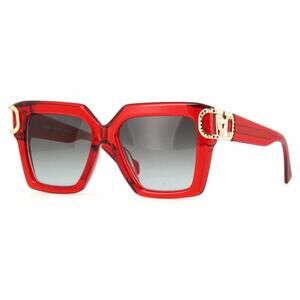 New! Valentino V UNO VLS 107D, Red Square Sunglasses, Authentic